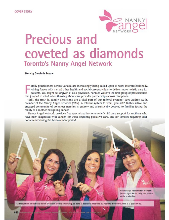 Precious and coveted as diamonds: Toronto’s Nanny Angel Network